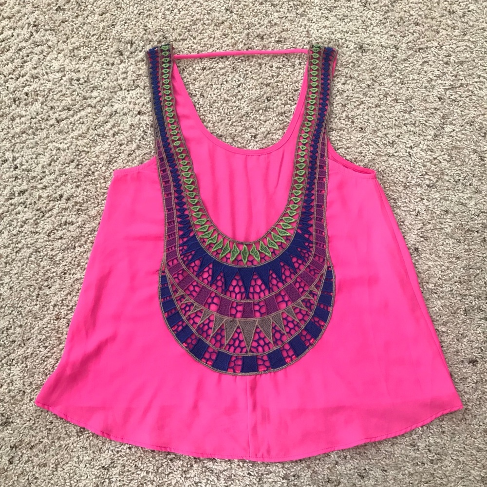 Hot Pink Open Back Tank Top Size Small NWT